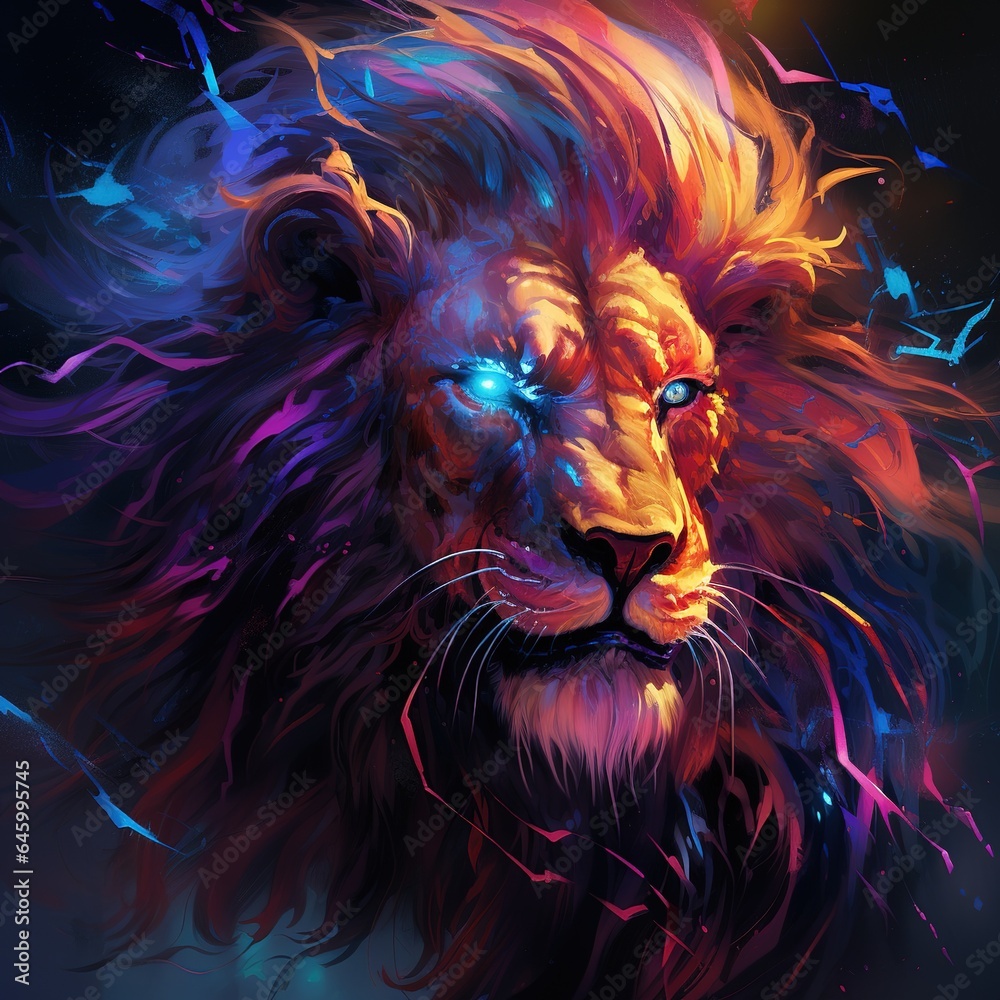 Drawn animal Lion