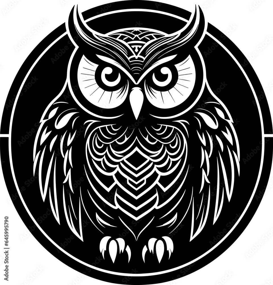 Drawing of an owl. Isolated on a white background. Vector EPS-10 Drawing of an owl. Isolated on a white background. Vector EPS-10