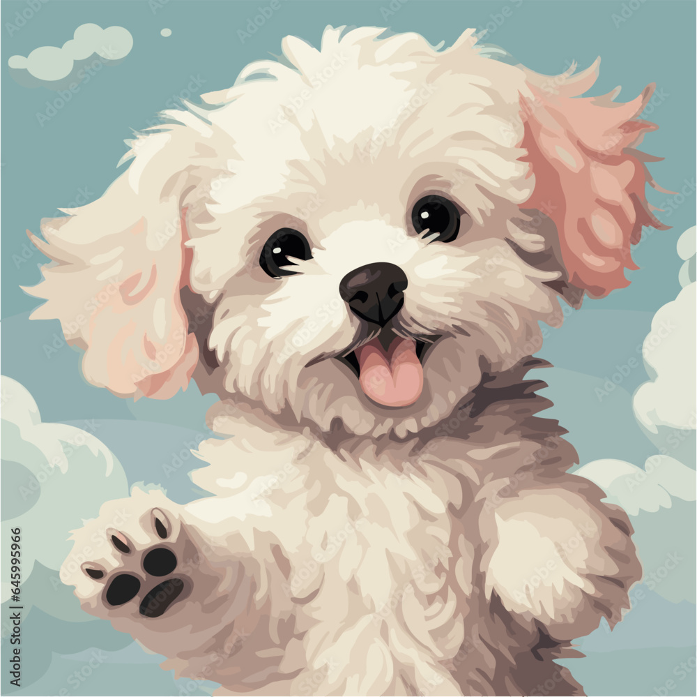 Fototapeta premium cute poodle vector. Vector illustration