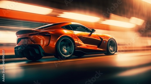 Rev up the Thrills: Unleashing the Speed and Adrenaline of Sports Car Racing on the Road!, generative AI © Photo trailler 1