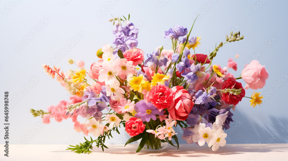 Obraz premium 華やかな春の花のブーケ