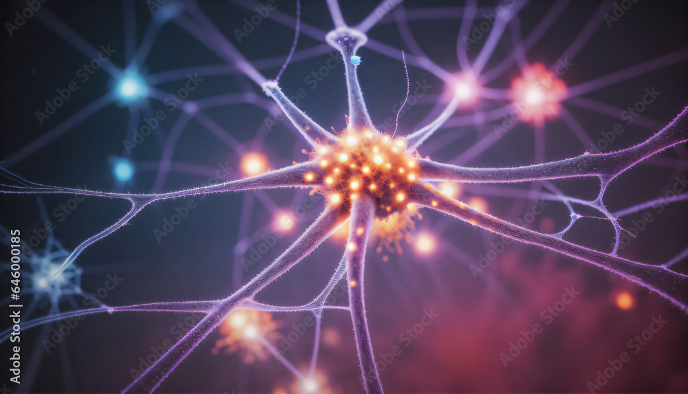 3d Close-Up Neuron Structure Illustration Axon 3d Close-Up Neuron Structure Illustration Axon