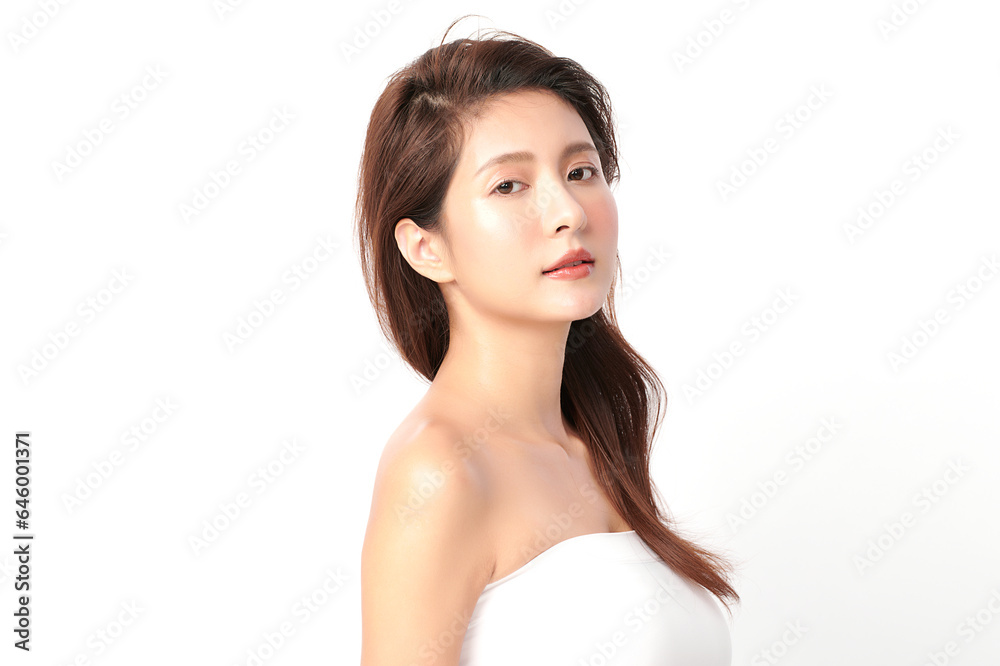 Beautiful young asian woman with clean fresh skin on white background, Face care, Facial treatment, Cosmetology, beauty and spa, Asian women portrait. Beautiful young asian woman with clean fresh skin on white background, Face care, Facial treatment, Cosmetology, beauty and spa, Asian women portrait.
