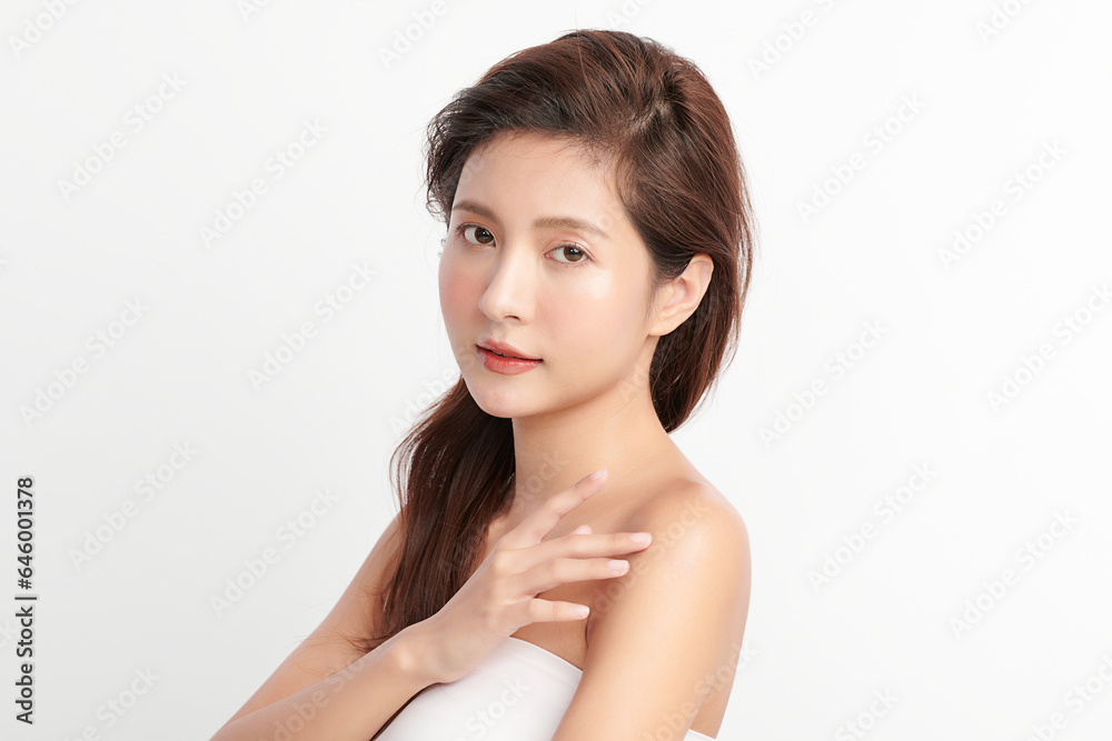 Beautiful young asian woman with clean fresh skin on white background, Face care, Facial treatment, Cosmetology, beauty and spa, Asian women portrait. Beautiful young asian woman with clean fresh skin on white background, Face care, Facial treatment, Cosmetology, beauty and spa, Asian women portrait.