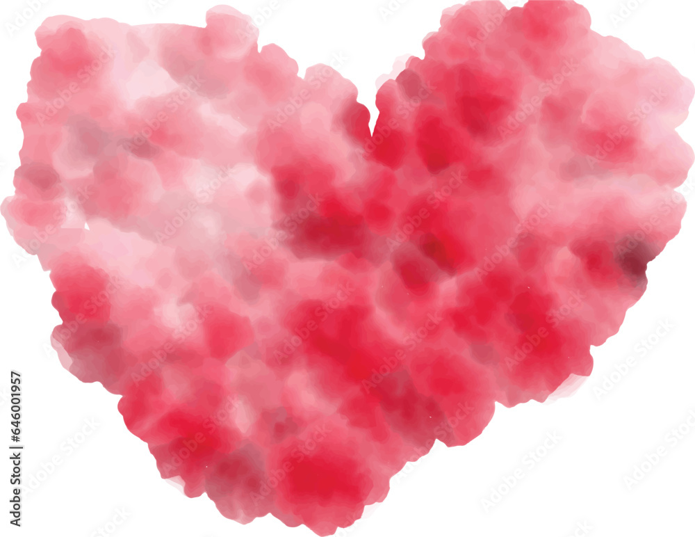 red heart cloud made of paint