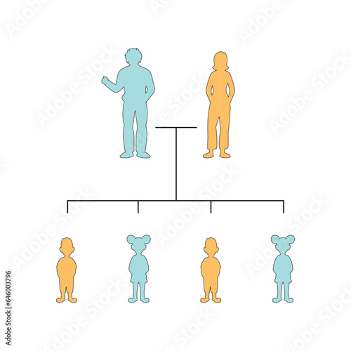 X-Linked Dominant Inheritance Concept Design. Vector illustration.