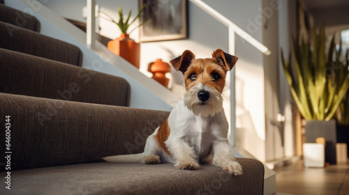 Cozy apartment with a Fox Terrier.