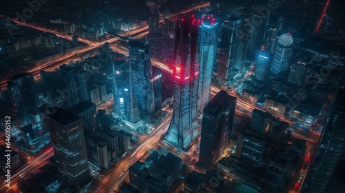 Captivating Night Vistas: Enchanted Cityscapes, Urban Marvels, and Aerial Illuminations in Bangkok!, generative AI