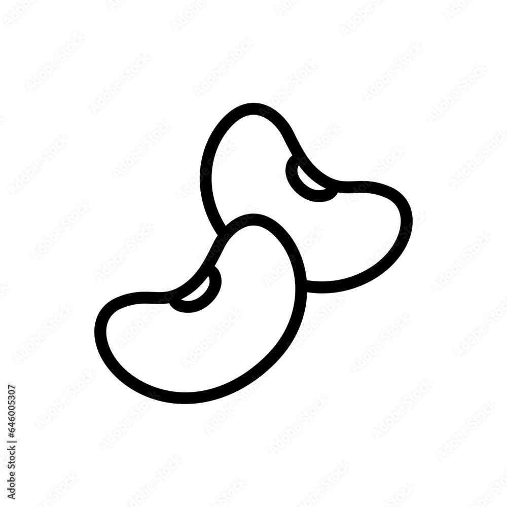 Bean vegetables icon with black outline style. vegetable, icon, outline, food, healthy, bean, vector. Vector Illustration Bean vegetables icon with black outline style. vegetable, icon, outline, food, healthy, bean, vector. Vector Illustration