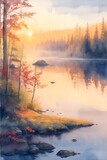 Beautiful Karelia landscape. Finland. AI generated illustration