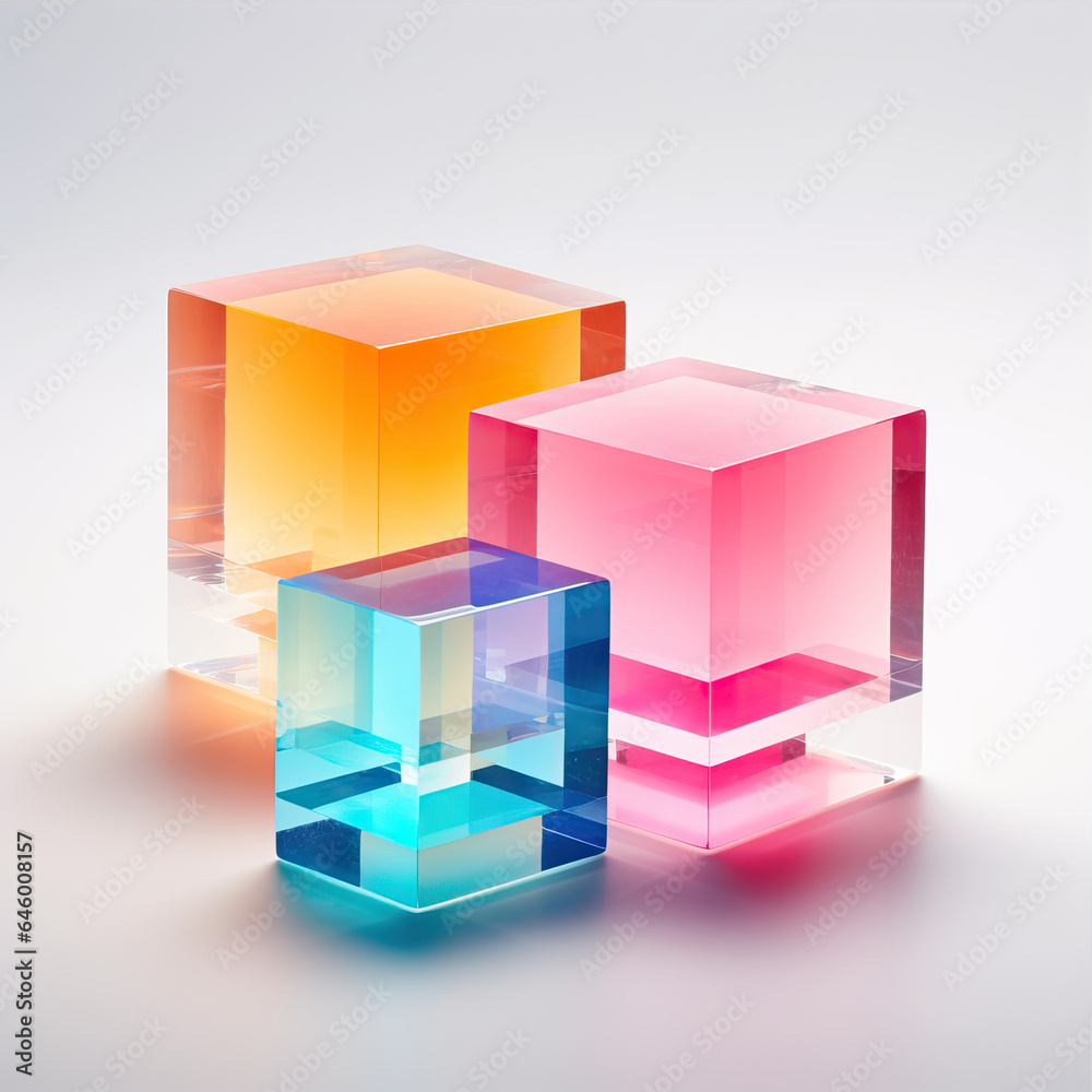Obraz premium Abstract composition with colored glass cubes