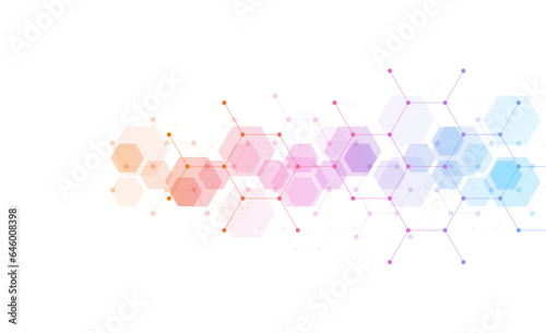 Abstract hexagonal background. Molecular structure and genetic engineering. Innovation technology. Used for design healthcare, science and medicine background