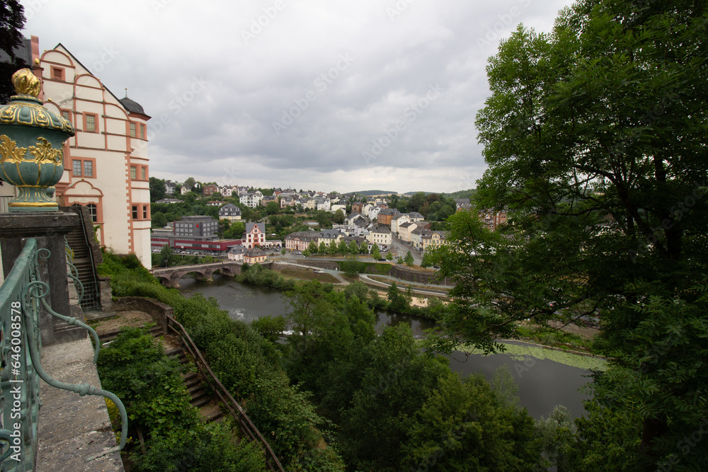 View of the Weilburg Castle yard in Hesse, Germany. View of the Weilburg Castle yard in Hesse, Germany.