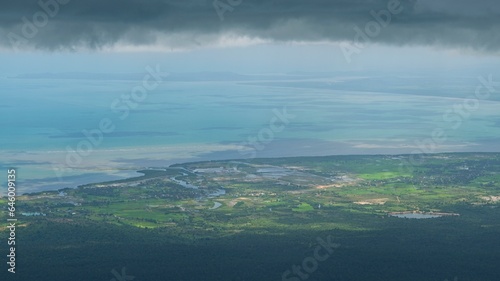 Panoramic view of the Gulf of Siam from the Bokor National Park, Cambodia 
