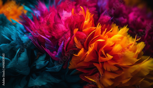Vibrant bouquet of multi colored flowers celebrates the beauty of nature generated by AI