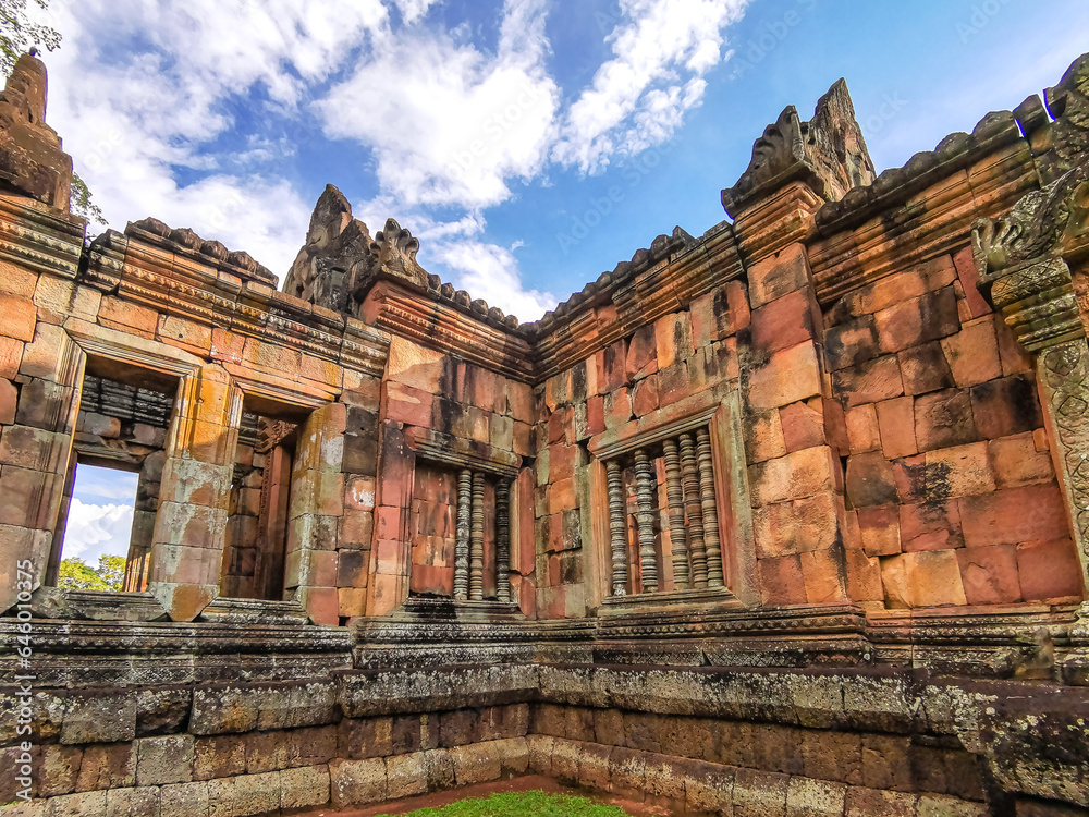 Landscape of Mueng Tam Stone Sanctuary,is an ancient castle located in Buriram, Thailand