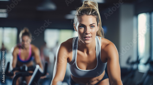 Portrait of a young athletic woman in a gym © MP Studio