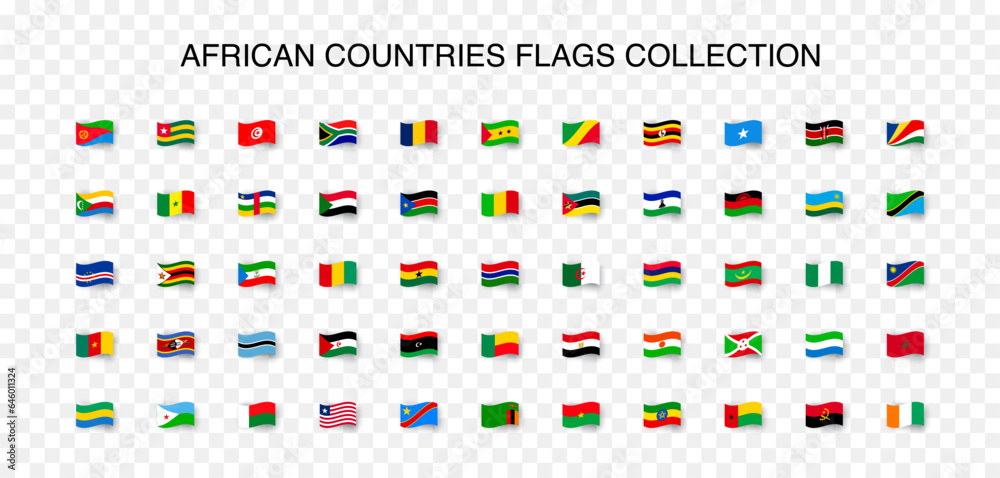 African countries flags collection. Vector EPS 10 African countries flags collection. Vector EPS 10