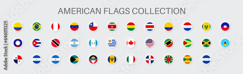 Fotografia South and North America flags collection