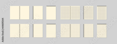Realistic vector notebook mockup set. Vector EPS 10
