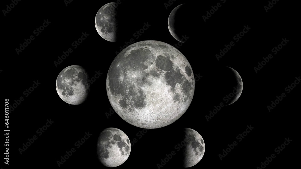 moon phases on black background moon phases on black background