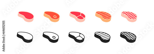 Steak icon set. Vector EPS 10