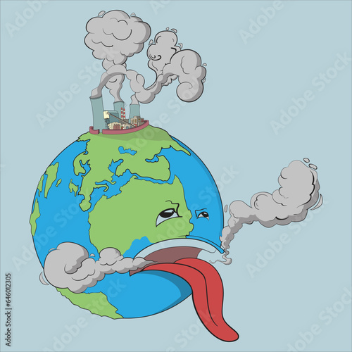 save the earth from dying due to bad environment, the people shall take care of the earth , vector design