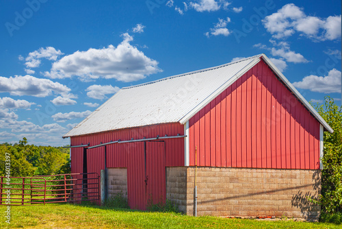 red barn and blue sky