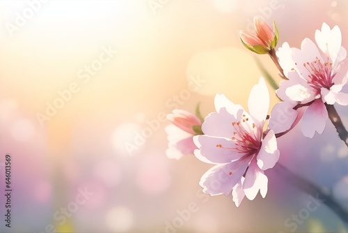 Sakura blossom. Watercolor style. AI generated illustration © vector_master