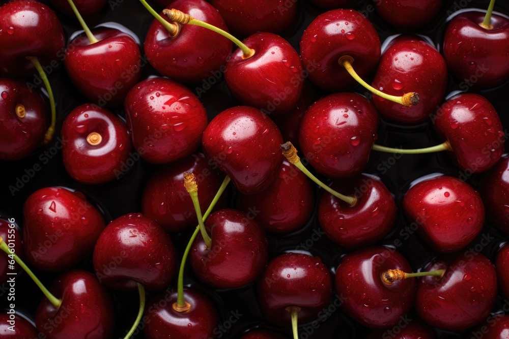 Top view of fresh cherries Top view of fresh cherries