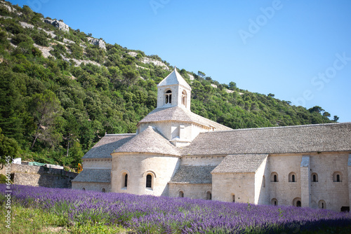 Abbaye Notre-Dame de Sénanque. 12th-century Cistercian monastery with summer lavender fields