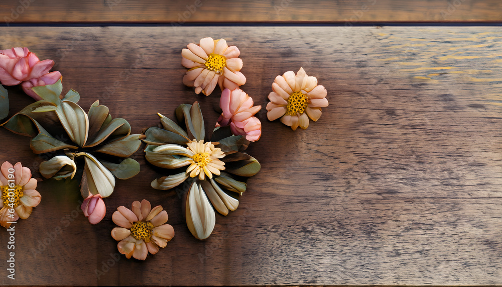 Fototapeta premium pink orchid on wooden background