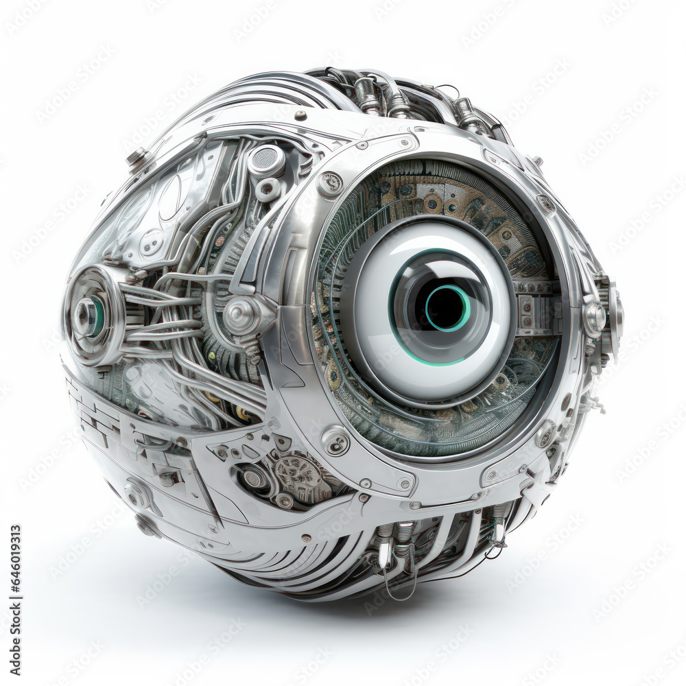 A futuristic robotic eye with advanced artificial intelligence and ...