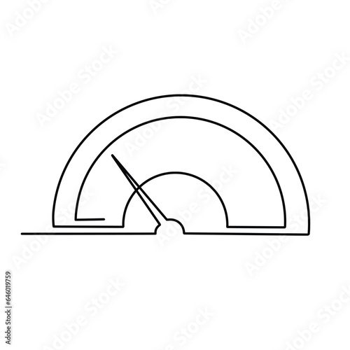 Vector continuous one line Speedometer illustration