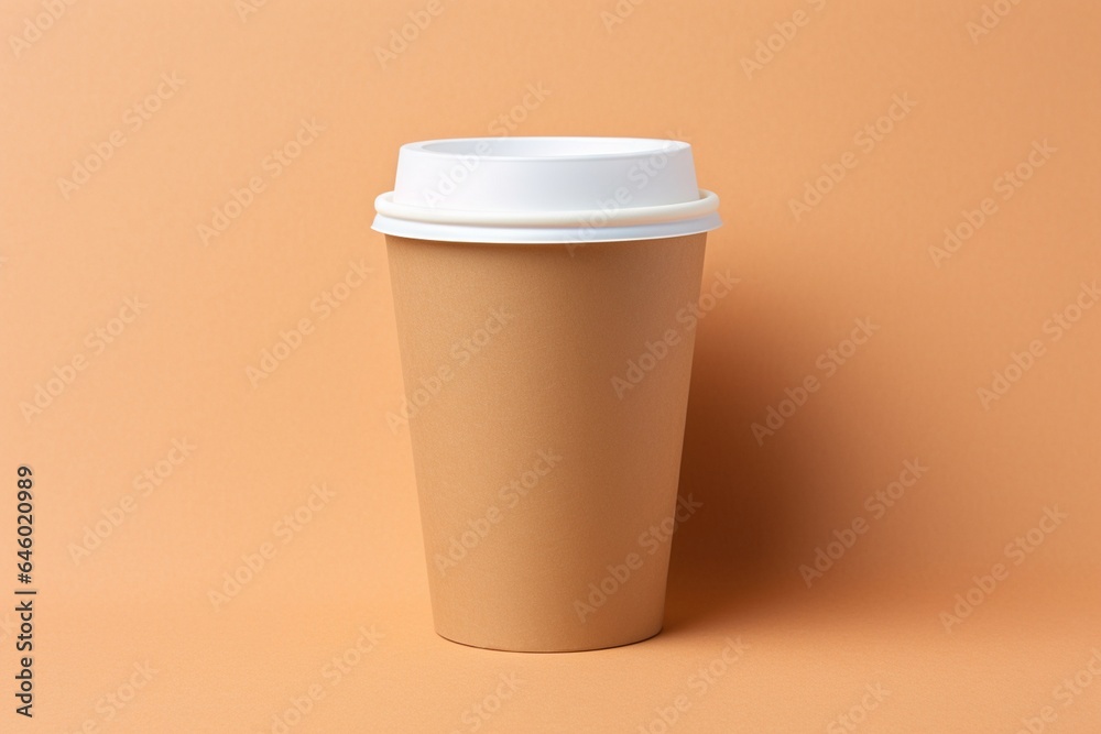 Empty paper cup for coffee made from biodegradable brown paper on a white background, Paper coffee cup on a white background, coffee cup on a white background Empty paper cup for coffee made from biodegradable brown paper on a white background, Paper coffee cup on a white background, coffee cup on a white background