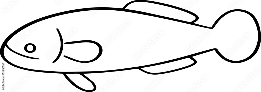 cartoon fish drawing illustration.