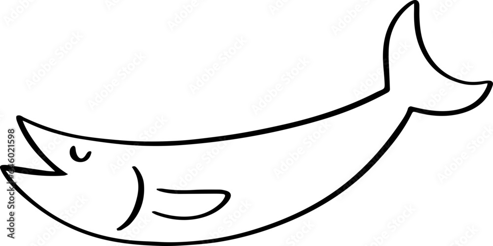 cartoon fish drawing illustration.
