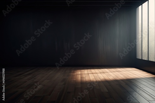 Sunlight falling into an empty room with a mock up wall.