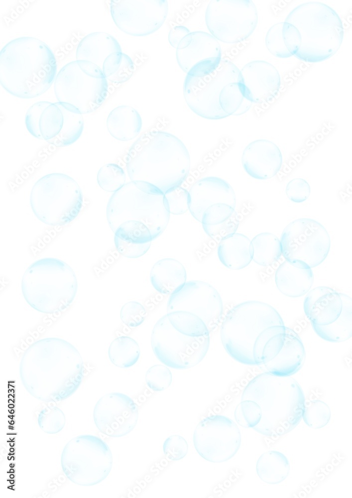 Blue bubbles in a white background