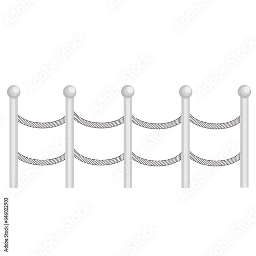 pier metal fence with rope