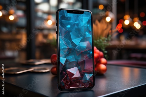 Tempered glass mockup for smartphone AI generated
