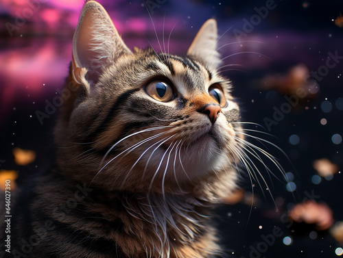 portrait of a cat UHD wallpaper Stock Photographic Image