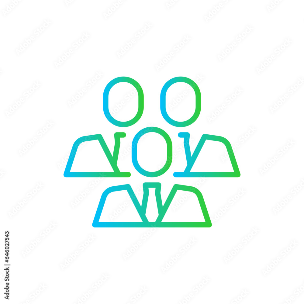Team education icon with blue and green gradient outline style. team, icon, business, teamwork, vector, people, group. Vector Illustration Team education icon with blue and green gradient outline style. team, icon, business, teamwork, vector, people, group. Vector Illustration