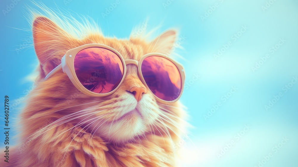 Fototapeta premium cat with glasses