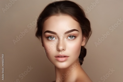 Beauty portrait of a young woman with clean fresh skin