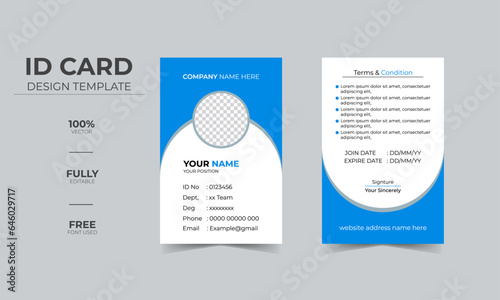 Modern and Clean ID Card Design Template, ID Card Template | Office Id card | Employee Id card for your company