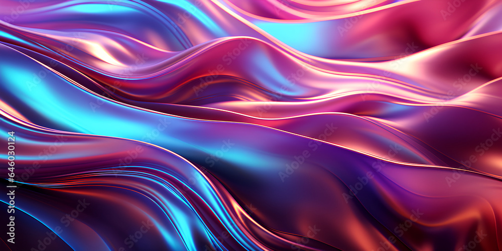 Fototapeta premium Close Up Wavy Iridescent Holographic Texture