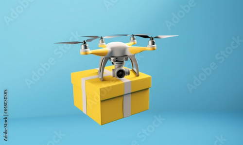 helicopter aircraft fly air fast delivery cargo drone technology blue. Generative AI.
