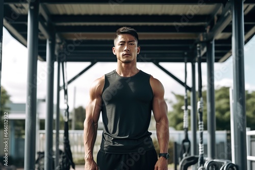 Man in sportswear at gym, man workout in gym healthy lifestyle