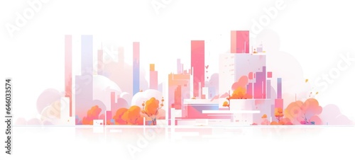 city cityscape urban buildings illustration design, ai